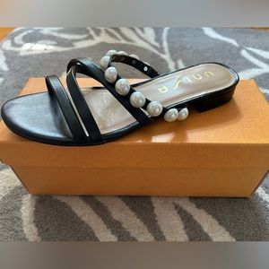 Women’s Black Pearl Embellished Sandals